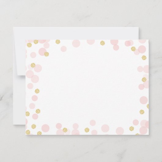 Prinses Verjaardag Roze en Gouden Stippen Statione Notitiekaartje (Achterkant)