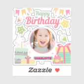 prinses verjaardag sticker (Vel)