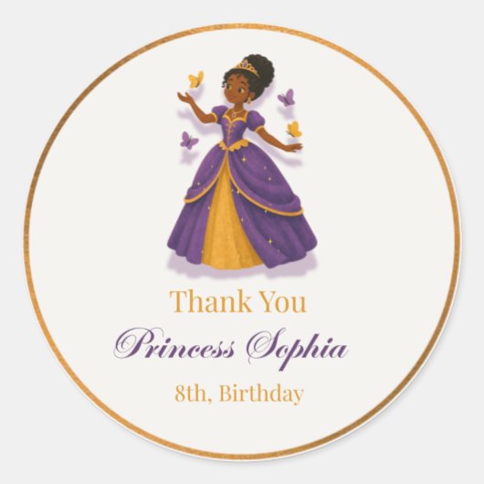 Prinses Verjaardag Stickers (Voorkant)