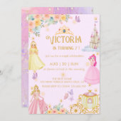 Prinses verjaardag Uitnodiging (Voorkant / Achterkant)