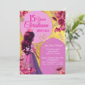 Prinses Verjaardag Uitnodiging - Gepersonaliseerde (Staand voorkant)