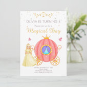 Prinses Verjaardag uitnodiging, kleine prinses mei Kaart (Staand voorkant)