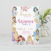 Prinses Verjaardag Uitnodiging Meisjes Verjaardag  (Staand voorkant)