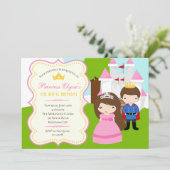 Prinses Verjaardag Uitnodiging (met Prince) (Staand voorkant)