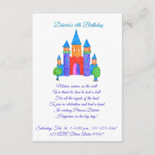 Prinses verjaardag uitnodiging - met rijm