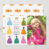 Prinses Verjaardag Uitnodiging Party Meisjes Foto (Voorkant / Achterkant)