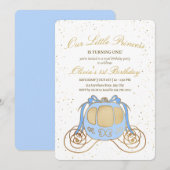 Prinses verjaardag uitnodiging, Prinses Carriage Kaart (Voorkant / Achterkant)