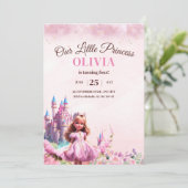 Prinses Verjaardag Uitnodiging Prinses Kasteel Mag (Staand voorkant)