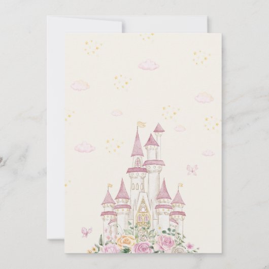 Prinses Verjaardag Uitnodiging Prinses Uitnodiging (Achterkant)