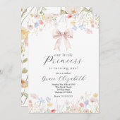 Prinses Verjaardag uitnodiging, roze boog uitnodig Kaart (Voorkant / Achterkant)