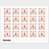 Prinses Verjaardag Vierkante Sticker (Vel)