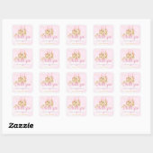 Prinses Verjaardag Vierkante Sticker (Vel)