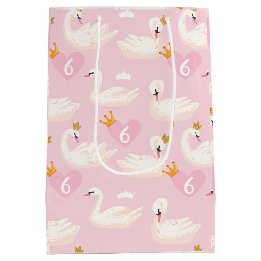 Prinses Verjaardagsfeest, aangepaste leeftijd Medium Cadeauzakje (Achterkant)