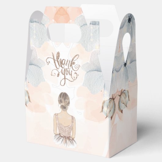 Prinses Verjaardagsfeest Beige glitter Dank u Bedankdoosjes (Geopend)