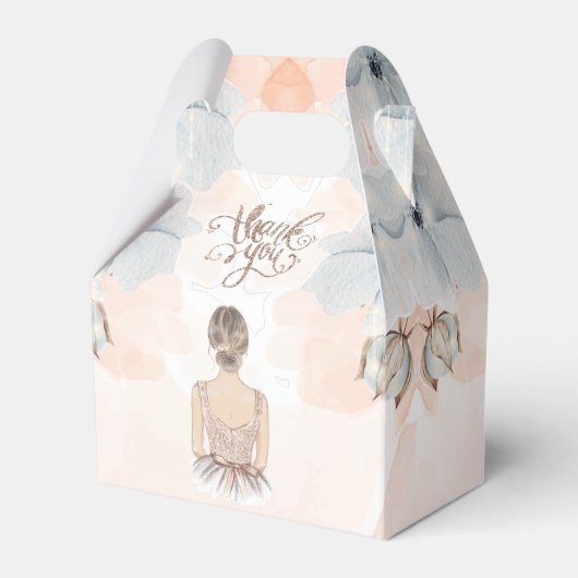 Prinses Verjaardagsfeest Beige glitter Dank u Bedankdoosjes (Voorkant Zijde)