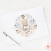 Prinses Verjaardagsfeest Beige glitter Dank u Ronde Sticker (Envelop)