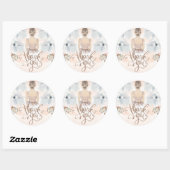 Prinses Verjaardagsfeest Beige glitter Dank u Ronde Sticker (Vel)
