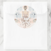 Prinses Verjaardagsfeest Beige glitter Dank u Ronde Sticker (Tas)