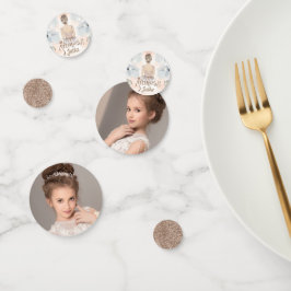 Prinses Verjaardagsfeest Beige glitter Foto Confetti