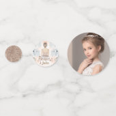 Prinses Verjaardagsfeest Beige glitter Foto Confetti (Voorkanten)