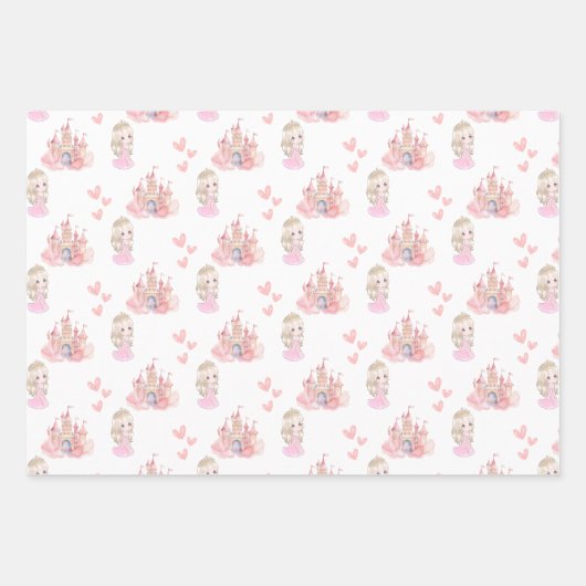 Prinses Verjaardagsfeest Inpakpapier Vel (Voorkant)