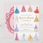 Prinses verjaardagsfeest kaart (Voorkant / Achterkant)