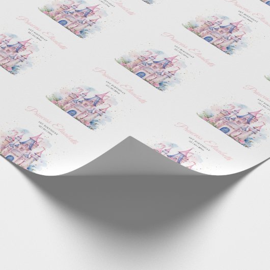 Prinses verjaardagsfeest, Prinses Kasteel Verjaard Cadeaupapier (Hoek)