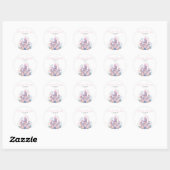 Prinses verjaardagsfeest, Prinses Kasteel Verjaard Ronde Sticker (Vel)