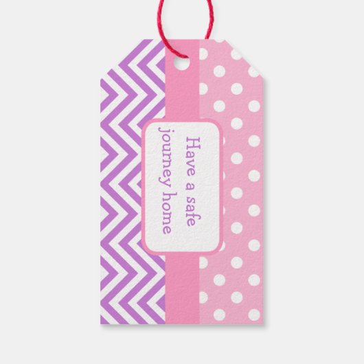 Prinses Verjaardagsfeest Roze en Paarse Gift Label Cadeaulabel (Achterkant)
