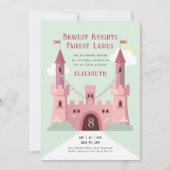 Prinses verjaardagsfeest, sprookjesachtig roze kas kaart (Voorkant)