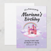 Prinses Verjaardagsfeest Uitnodigen Prinses Kaart (Voorkant / Achterkant)