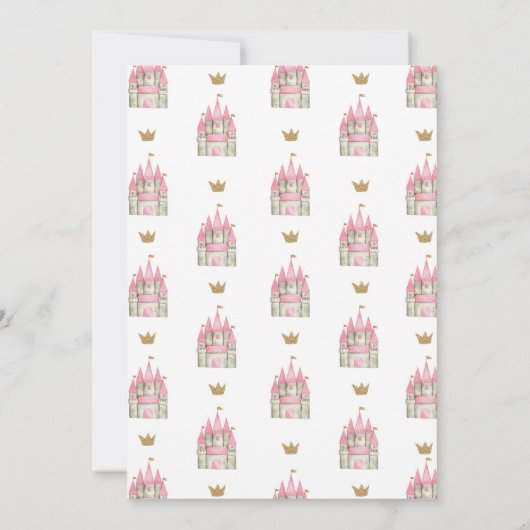 Prinses Verjaardagsfeest Uitnodiging met Arch (Achterkant)