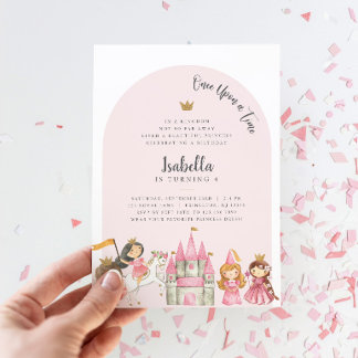 Prinses Verjaardagsfeest Uitnodiging met Arch