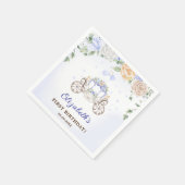 Prinses Verjaardagsfeestje Carriage Blue Floral Servet (Hoek)