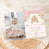 Prinses Verjaardagsfeestje Carriage Pink Floral Fo Kaart