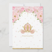 Prinses verjaardagsfeestje Carriage Pink Floral Kaart (Achterkant)