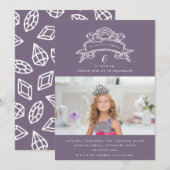 PRINSES VERJAARDAGSFEESTJE FOTO UITNODIGING (Voorkant / Achterkant)