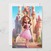 Prinses Verjaardagsfeestje Gepersonaliseerde Naam Kaart (Achterkant)