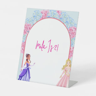 prinses verjaardagsfeestje reclamebord met voetstuk
