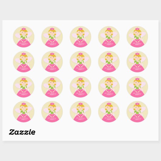 Prinses Verjaardagsfeestje Sticker (Vel)