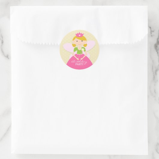 Prinses Verjaardagsfeestje Sticker (Tas)
