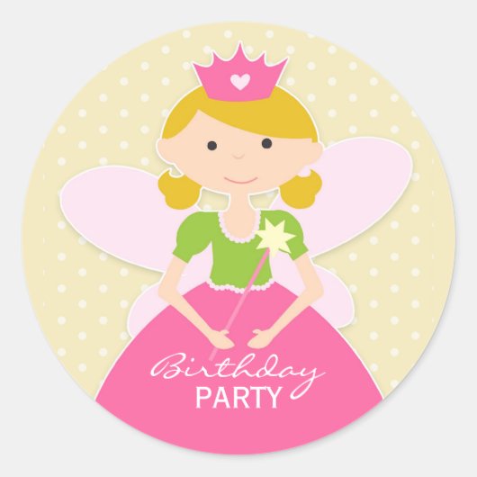 Prinses Verjaardagsfeestje Sticker (Voorkant)