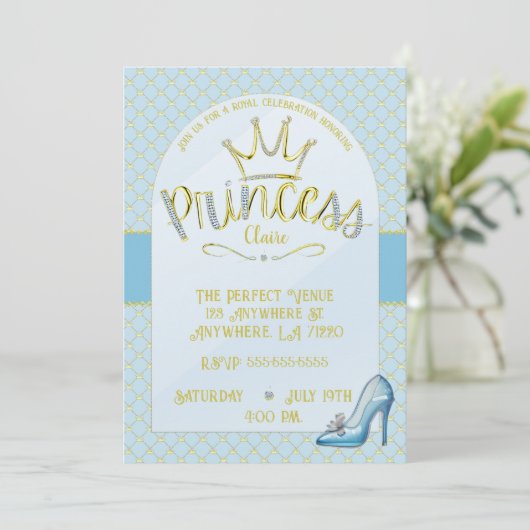 Prinses Verjaardagsfeestuitnodigingen Kaart (Staand voorkant)