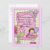 Prinses Verjaardagsfeestuitnodigingen Uitnodiging Briefkaart (Voorkant / Achterkant)