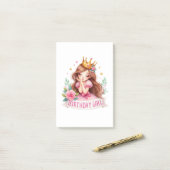 Prinses Verjaardagsmeisje Kroon Post-it® Notes (Op bureau)