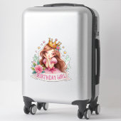Prinses Verjaardagsmeisje Kroon Sticker (Koffer)