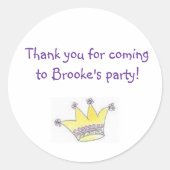 Prinses Verjaardagspartij Goody Bag Labels (Voorkant)
