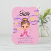 Prinses verjaardagsuitnodiging, digitale download kaart (Staand voorkant)