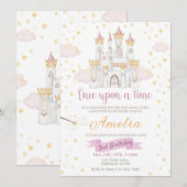 Prinses Verjaardagsuitnodiging Er was eens Kaart (Voorkant / Achterkant)