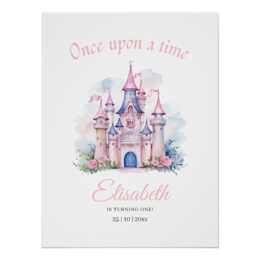 Prinses verjaardagsuitnodiging, Kleine Prinses 1e Perfect Poster (Voorkant)